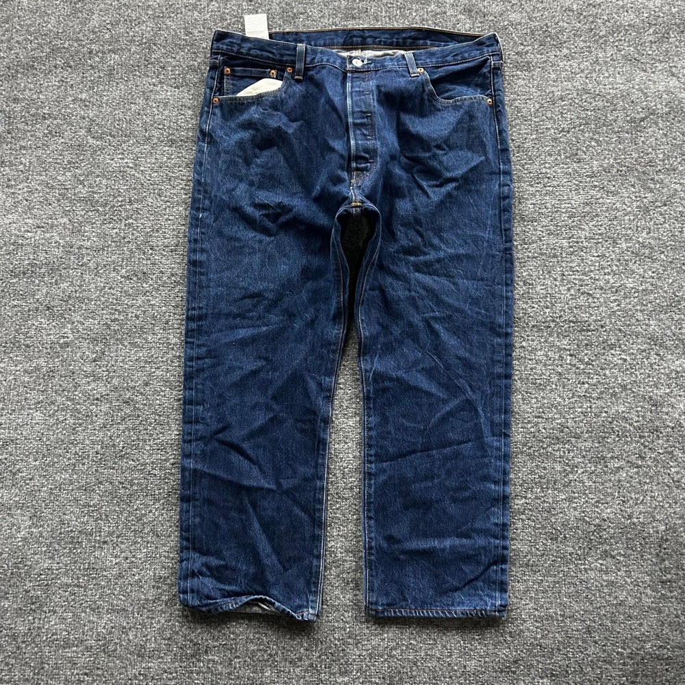 Levi's Jeans Mens Size 42x30 Blue 501 Original Fit Button Fly Straight Denim